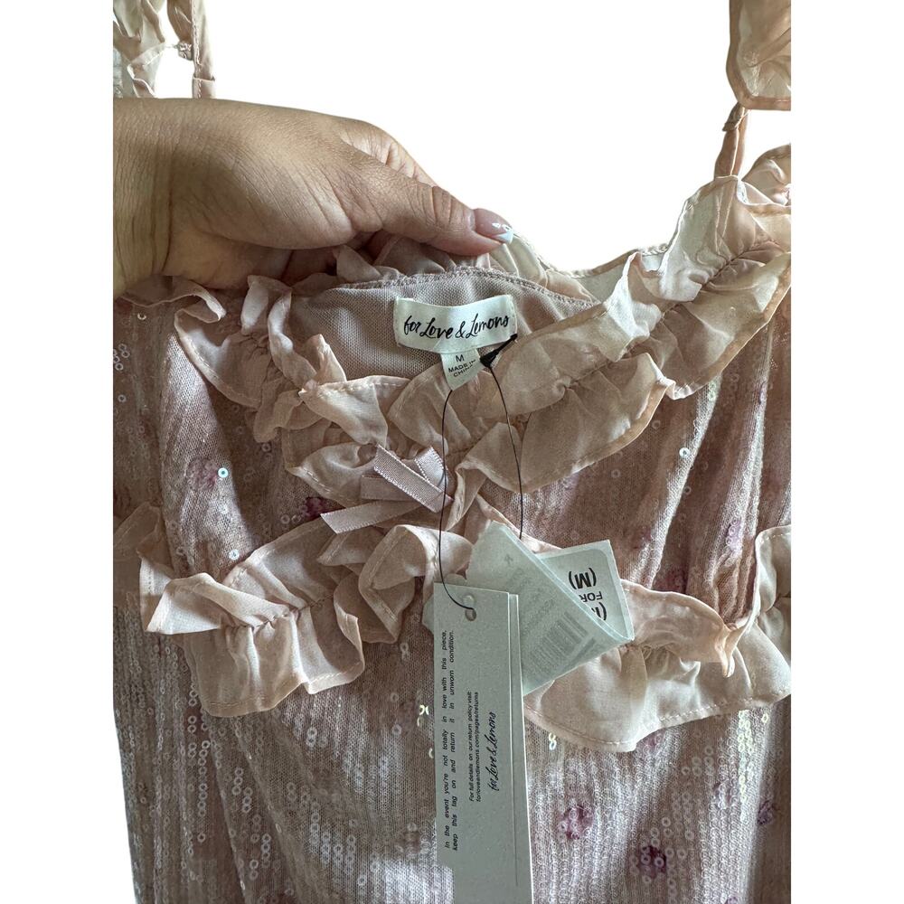 For Love & Lemons Sophia Sequin Mini Dress in Pink - Picture 7 of 9